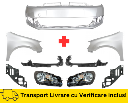 GOLF 6 VI 2008-2012 - Pachet Bara, Aripi, Suporti, Faruri, fata VW Golf 6 VI Hatchback 2008-2012 Simpla Gri LA7W VOPSITE