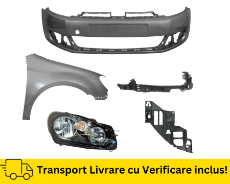 GOLF 6 VI 2008-2012 - Bara fata, Aripa, Far, Suport dreapta VW Golf 6 VI Hatchback 2008-2012 Simpla LA7T Gri la culoare VOPSITE