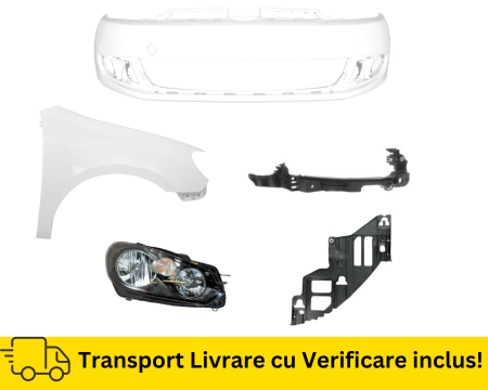 GOLF 6 VI 2008-2012 - Bara fata, Aripa, Far, Suport dreapta VW Golf 6 VI Hatchback 2008-2012 Simpla LB9A Alba la culoare VOPSITE