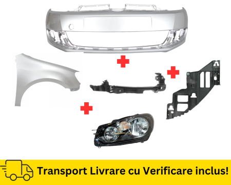 GOLF 6 VI 2008-2012 - Bara fata, Aripa, Far, Suport dreapta VW Golf 6 VI Hatchback 2008-2012 Simpla Gri LA7W VOPSITE