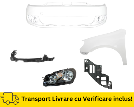 GOLF 6 VI 2008-2012 - Bara fata, Aripa, Far, Suport stanga VW Golf 6 VI Hatchback 2008-2012 Simpla LB9A Alba la culoare VOPSITE