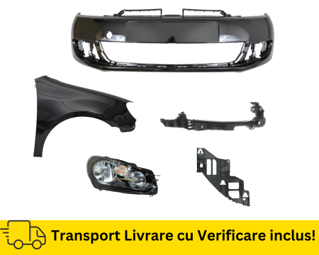 GOLF 6 VI 2008-2012 - Bara fata, Aripa, Far, Suport dreapta VW Golf 6 VI Hatchback 2008-2012 Simpla LC9X Negru la culoare VOPSITE