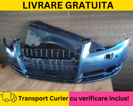 Bara fata + Aripa dreapta Audi A4 B7 2004-2007 cu spalator far, senzori parcare Albastru la culoare VOPSITA [1]