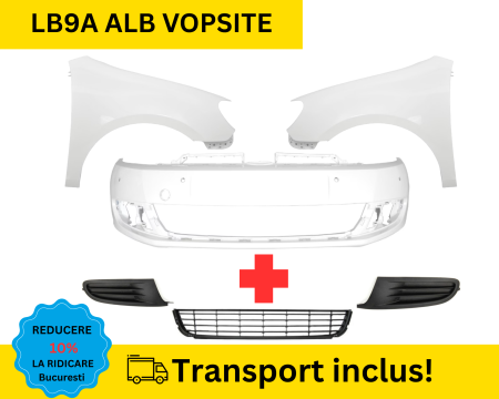 GOLF 6 VI 2008-2012 - Bara fata, Aripi, Grile VW Golf 6 VI Hatchback 2008-2012 cu Senzori parcare fara proiectoare ceata LB9A Alb VOPSITE