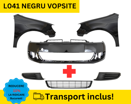 GOLF 6 VI 2008-2012 - Bara fata, Aripi, Grile VW Golf 6 VI Hatchback 2008-2012 fara proiectoare ceata Simpla L041 Negru lucios VOPSITE