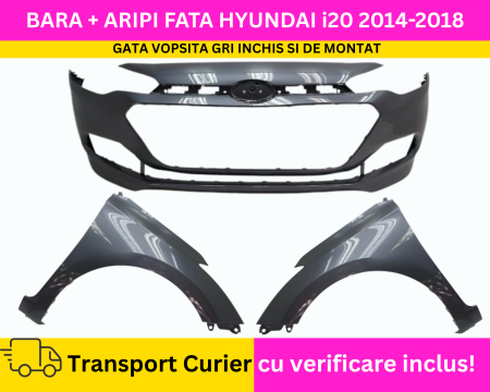i20 2008-2020 - Bara fata + Aripi vopsita GRI INCHIS Hyundai i20 5usi 2014-2018