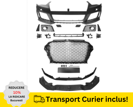 A3 8V 2013-2016 - Bara fata Audi A3 8V 2013-2016 RS LOOK + S-LINE cu spalator far NEVOPSITA