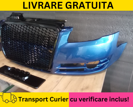 Bara fata + Grila radiator fagure Audi A4 B7 2004-2007 Albastru la culoare VOPSITA [1]