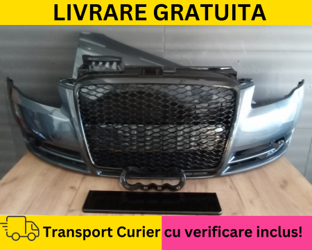 A4 B7 2004-2007 - Bara fata + Aripa dreapta + Grila radiator Fagure Audi A4 B7 2004-2007 LX7Z Gri Dolphin la culoare VOPSITE