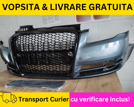Bara + Grila radiator fagure fata VOPSITA LX7Z Gri Dolphin Audi A4 B7 2004-2007 [1]