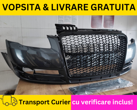 Bara + Grila radiator fagure fata VOPSITA LX7Z Gri Dolphin Audi A4 B7 2004-2007 [2]
