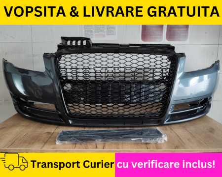A4 B7 2004-2007 - Bara + Grila radiator fagure fata VOPSITA LX7Z Gri Dolphin Audi A4 B7 2004-2007