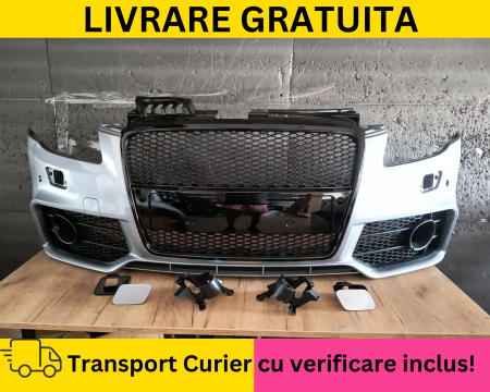 Bara fata Audi A4 B7 2004-2007 RS LOOK S-LINE cu spalator far, senzori parcare LY7W LX7W Gri la culoare VOPSITA