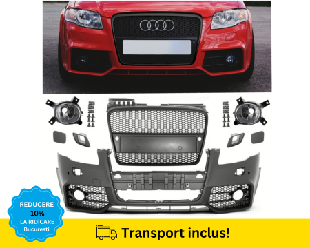 A4 B7 2004-2007 - Bara fata Audi A4 B7 2004-2007 RS LOOK S-LINE cu proiectoare ceata NEVOPSITA
