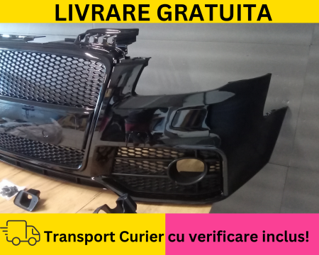 Bara fata Audi A4 B7 2004-2007 RS LOOK S-LINE cu spalator far LZ9Y LY9B Negru lucios la culoare VOPSITA [1]