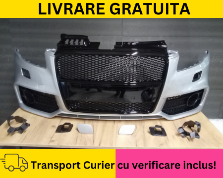 A4 B7 2004-2007 - Bara fata Audi A4 B7 2004-2007 RS LOOK S-LINE cu spalator far LY7W LX7W Gri la culoare VOPSITA