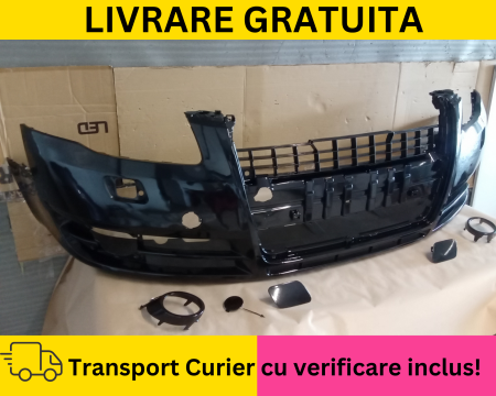 Bara fata Audi A4 B7 2004-2007 cu spalator far + Capace LZ9Y LY9B Negru lucios la culoare VOPSITA [2]