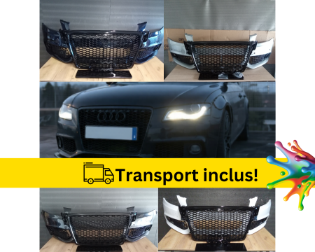A4 B8 2007-2011 - Bara fata Audi A4 B8 2007-2011 CU GRILE FAGURE Negru Gri Albastru Alb Rosu vopsita la culoarea masini