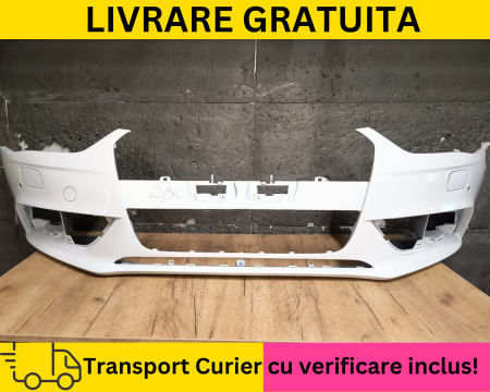 A4 B8.5 2012-2015 - Bara fata Audi A4 B8.5 2012-2015 cu spalator far, senzori parcare Alb LY9C la culoare + VOPSIT
