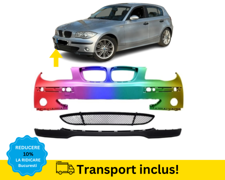 SERIA 1 E81 E82 E87 E88 - Bara fata BMW Seria1 E87 2004-2007 NFL cu spoiler Alb Negru Rosu Gri Verde Albastru la culoarea masini vopsita