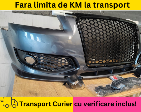 Bara fata completa RS LOOK vopsita Gri LZ7L Audi A3 8P 2005-2008 S-LINE cu proiectoare ceata [2]