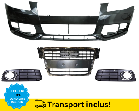 AUDI - Bara fata cu grile Audi A4 B8 2007-2011 cu Spalator far GRI LZ7H VOPSITA