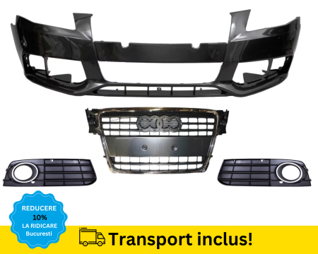 AUDI - Bara fata cu grile Audi A4 B8 2007-2011 cu Spalator far GRI LZ7L VOPSITA