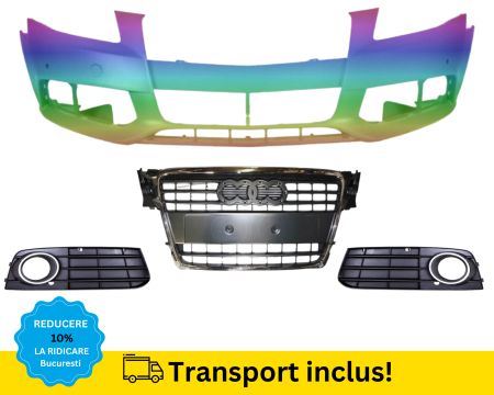 AUDI - Bara fata cu grile Audi A4 B8 2007-2011 cu Senzori parcare VOPSITA la culoare
