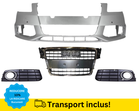 AUDI - Bara fata cu grile Audi A4 B8 2007-2011 cu Senzori parcare GRI LX7W VOPSITA