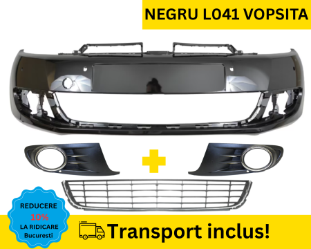 GOLF 6 VI 2008-2012 - Bara fata cu Grile VW Golf 6 VI Hatchback 2008-2012 cu senzori parcare Negru L041 VOPSITA