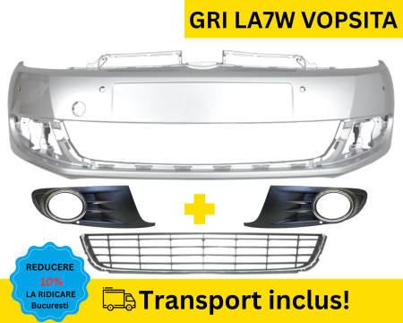 GOLF 6 VI 2008-2012 - Bara fata cu Grile VW Golf 6 VI Hatchback 2008-2012 cu senzori parcare Gri LA7W VOPSITA
