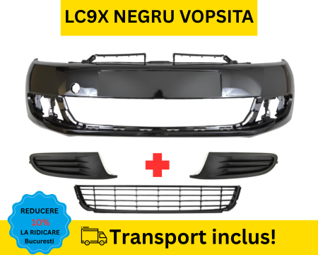 GOLF 6 VI 2008-2012 - Bara fata cu grile VW Golf 6 VI Hatchback 2008-2012 fara proiectoare ceata LC9X Negru VOPSITA