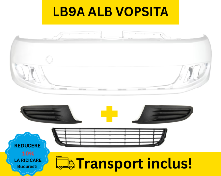 Bara fata cu grile VW Golf 6 VI Hatchback 2008-2012 fara proiectoare ceata LB9A Alb VOPSITA