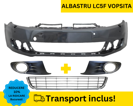 GOLF 6 VI 2008-2012 - Bara fata cu Grile VW Golf 6 VI Hatchback 2008-2012  spalator far, senzori parcare Albastru LC5F VOPSITA
