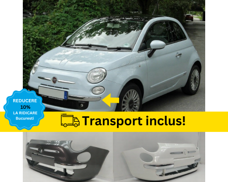 FIAT - Bara fata Fiat 500 2007- 2014 cu bandouri cromate Negru Gri Albastru Alb Maro Albastru Verde vopsita la culoarea masini