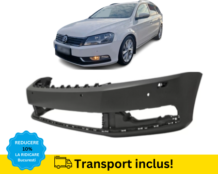 PASSAT B7 2010-2014 - Bara fata VW Passat B7 2010-2014 cu spalator far, senzori parcare NEVOPSITA