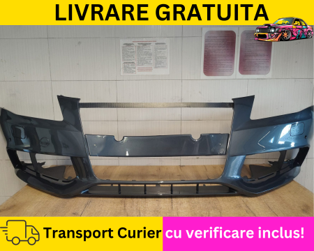 A4 B8 2007-2011 - Bara fata Gri LZ7H Audi A4 B8 2008-2011 + S-LINE Cu spalator far + Senzori parcare VOPSITA Tu alegi culoarea