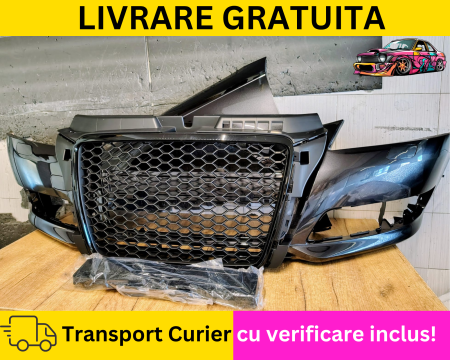 Bara + Aripa stanga + Grila radiator fagure fata Gri LZ7L Audi A3 8P 2008-2012 cu spalator far VOPSITA Tu alegi culoarea [1]