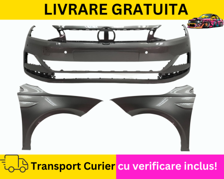 POLO 6 2017-2021 - Bara + Aripi fata Gri Maro Volkswagen Polo 6 VI 2017-2021 cu gauri senzori parcare VOPSITA Tu alegi culoarea