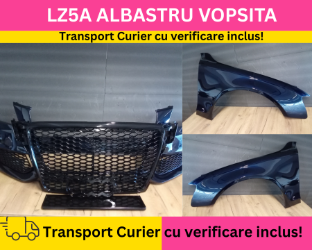 A4 B8 2007-2011 - Bara fata + Aripi + Grile Audi A4 B8 + S-LINE 2008-2011 + S-LINE cu spalator far VOPSITA LZ5A ALBASTRU