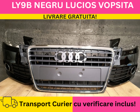 Bara fata + Grile Audi A4 B8 + S-LINE 2008-2011 Simpla VOPSITA LY9B NEGRU LUCIOS