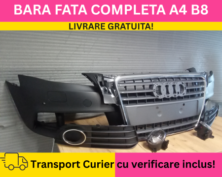 Bara fata + Grile + Proiectoare Audi A4 B8 + S-LINE 2008-2011 cu spalator far, senzori parcare NEVOPSITA [2]