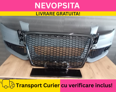 A4 B8 2007-2011 - Bara fata + Grile Fagure RS LOOK Audi A4 B8 + S-LINE 2008-2011 cu SENZORI NEVOPSITA
