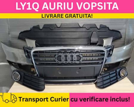 Bara fata + Grile + Scut motor Audi A4 B8 + S-LINE 2008-2011 Simpla VOPSITA LY1Q BEJ AURIU