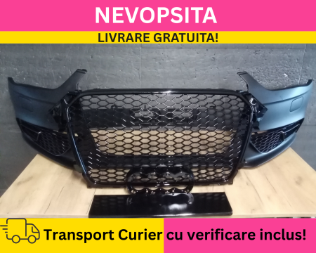A4 B8.5 2012-2015 - Bara fata + Grile Fagure RS LOOK Audi A4 B8.5 2011-2015 cu spalator far NEVOPSITA