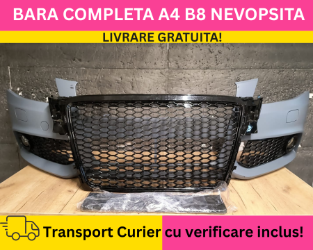 A4 B8 2007-2011 - Bara fata + Grile + Proiectoare Audi A4 B8 + S-LINE 2008-2011 cu spalator far NEVOPSITA