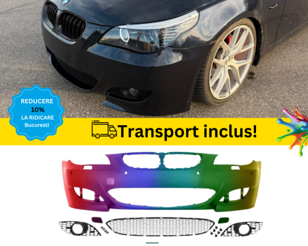 SERIA 5 E60 E61 2003-2010 - Bara fata M-Pachet BMW Seria 5 E60 E61 2003-2010 Negru 475 vopsita