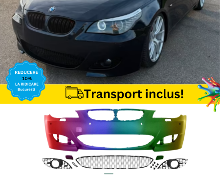 SERIA 5 E60 E61 2003-2010 - Bara fata M-Pachet BMW Seria 5 E60 E61 2003-2010 Negru 668 vopsita