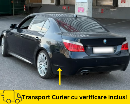 SERIA 5 E60 E61 2003-2010 - Bara spate M-Pachet BMW Seria 5 E60 cu gauri senzori 2003-2010 475 Negru la culoare VOPSITA