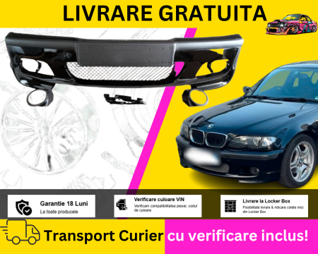 Bara fata M Tech LOOK Negru 475 668 303 BMW Seria 3 E46 Sedan Touring FL Facelift 2001-2005 VOPSITA TU Alegi culoarea
